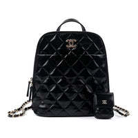 CHANEL Leather 2-in-1 Backpack Women's Black