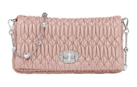 MIU MIU Matelassé Lambskin Chain Bag Shoulder Bag Women's Egg White Stone Color