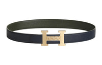 HERMES Leather Belts Unisex Indigo/Gray Green