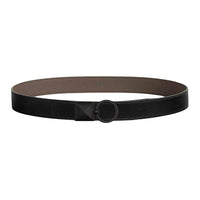 HERMES Calfskin Leather Belts Men's Black Width: 3.2CM