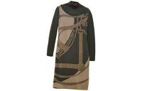 HERMES Long-Sleeved Dresses Women's Khaki