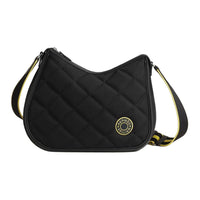 HERMES Woolycot Canvas With Swift Leather Shoulder Bag Crossbody Bag Women's Black & Neon Green