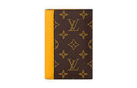 LOUIS VUITTON Coated Canvas With Cow Leather Passport Holder Men's Matte Yellow