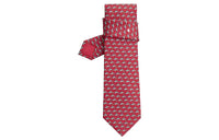 HERMES Tie Men's Red/Light Gray/Sky Blue