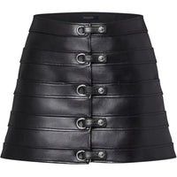 LOUIS VUITTON Leather Strap Mini Skirt