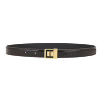 SAINT LAURENT Leather Leather Belts Women's Fire Red Width: 2CM