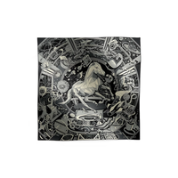 HERMES Cashmere Mulberry Silk Knit Scarves Men's Gray
