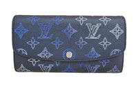LOUIS VUITTON Monogram Mahina Leather Wallet Unisex Marine Blue
