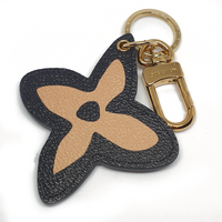 LOUIS VUITTON Canvas Metal Keychains Women's Brown