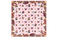 LOUIS VUITTON PRECIOUS TIGER Mulberry Silk Scarf Women's Pink