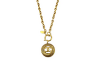 CHANEL 1990 Cc Pendant Necklace