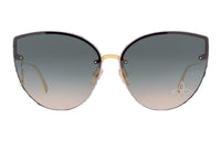 LOUIS VUITTON Metal Irregular Shape Sunglasses Women's Gold