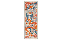 HERMES Silk Scarves Men Natural/Orange/Oil Blue