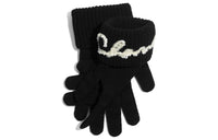 CHANEL Knit Gloves Women's Black