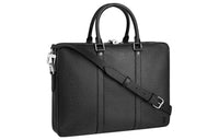 LOUIS VUITTON Taiga Leather Shoulder Bag Crossbody Bag Briefcase Handbag Small Size Men's Black