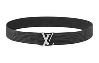 LOUIS VUITTON Leather Belts Unisex Black Width 4cm