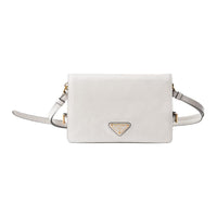 PRADA Leather Crossbody Bag Shoulder Bag Women's White