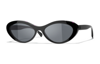 CHANEL Plate Frame Irregular Shape Sunglasses Women's Black