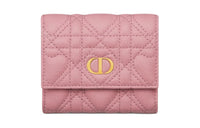 DIOR Caro Calfskin Wallet Women's Pink