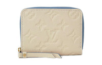 LOUIS VUITTON Zippy Monogram Empreinte Leather Coin Purses Wallets Women's Cream Blue