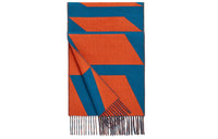 HERMES Cashmere Knit Scarves Women's Blue, Vermilion