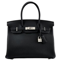 HERMES Birkin Swift Leather Birkin Bag Handbags Women's Noir Black