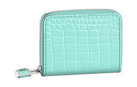 LOUIS VUITTON Zippy Matte Crocodile Leather Coin Purse Women's Turquoise