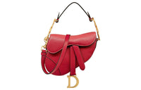 DIOR Saddle Goatskin Saddle Bag Shoulder Bag Crossbody Bag Handbag Mini Women's Red
