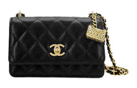 CHANEL Mini Wallet On Chain With Bag Charm Black