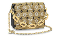 LOUIS VUITTON Coussin Glass Beads With Polyester Crossbody Bag Shoulder Bag Women's Gold