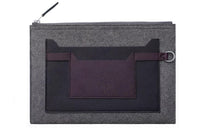 HERMES Toodoo Cow Leather Clutch Men's Medium Gray/Indigo/Grape Purple