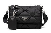 PRADA Nylon Filled Shoulder Bag Crossbody Bag Women's Black
