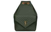 SAINT LAURENT Leather Backpack Women's Dark Green