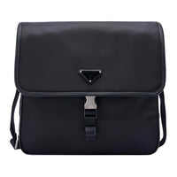 PRADA Nylon Fabric Patchwork Messenger Bag Crossbody Bag Shoulder Bag Men's Black