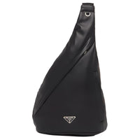 PRADA Leather Backpack Crossbody Bag Men's Black