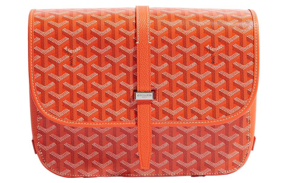 GOYARD Belvédère Canvas With Leather Crossbody Bag, Shoulder Bag Unisex Orange