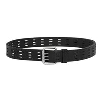 SAINT LAURENT Calfskin Leather Belts Unisex Black Width: 3.5cm