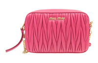 MIU MIU Sheepskin Handheld Crossbody Bag Shoulder Bag Women's Pink