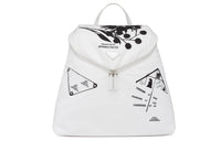 PRADA Fabric With Leather Handbag Backpack Women's White