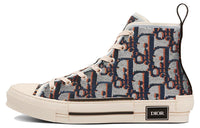 DIOR B23 High-Top Stylish Skateboarding Shoes Men's Blue Silver