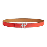 HERMES Calfskin Palladium Plated Leather Belts Women's Pink 2.4cm