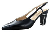CHANEL Chunky Heel High Heels 9cm Women's Black