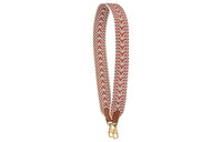 HERMES Sangle Allegro Canvas With Swift Calfskin Bag Strap Women's Cinnamon With White Accents
