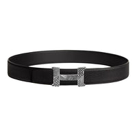 HERMES Calfskin Leather Belts Men's Black 3.8CM
