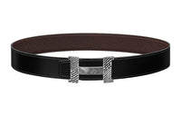 HERMES Constance Leather Belts Men Black/Chocolate