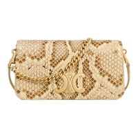 CELINE Python Skin Shoulder Bag Regular Women's Natural