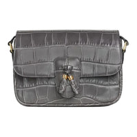 CELINE Calfskin Shoulder Bag Crossbody Bag Mini Women's Gray