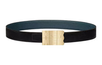 HERMES Leather Belts Men Black/Prussian Blue