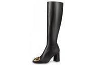 LOUIS VUITTON Madeleine Knee-high Boots Women's Black