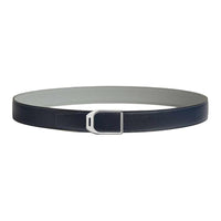 HERMES Calfskin Leather Belts Women's Blue Sea/Gray Sea Width 3.8cm